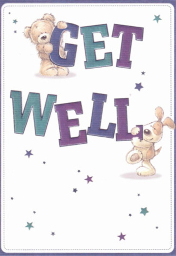 An exuberant display of gentle encouragement, this illustrated get well card captures the joyful heart of Stratford living. At its centre, a charming bear and an adorable puppy interact amid a cascade of twinkling stars, each detail set with the meticulous artistry of a local florist arranging a bouquet on Maryland Street. There's a palpable sense of touch in the way the bear's coat appears fluffy and inviting, while the puppy's ears flop softly with velvety texture. Strong, playful typography in saturated purples and lively aquas grounds the scene, transforming a simple greeting into a celebration of hope and resilience-much like the vibrant atmosphere at Stratford Market Village. The white background offers space for every emotion to breathe, evoking clean lines and airy moments that soothe in times of uncertainty. It's easy to imagine presenting this card alongside a bouquet of fresh flowers bursting with local colour, amplifying the message of kindness and support. The overall harmony between artistic composition and emotional intent ensures that this card offers just the right lift for loved ones throughout Stratford and surrounding neighbourhoods.